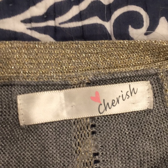 Long grey and gold knit cardigan - Picture 3 of 4